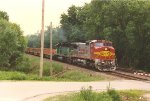 Stack train races west